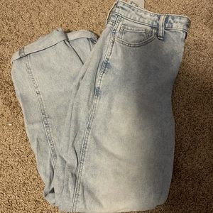 hollister high waisted mom jeans light wash